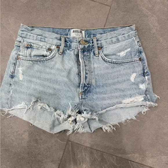 Agolde Parker Vintage Cutoff Shorts Button Fly Distressed in swampmeet size 26 - Picture 5 of 10